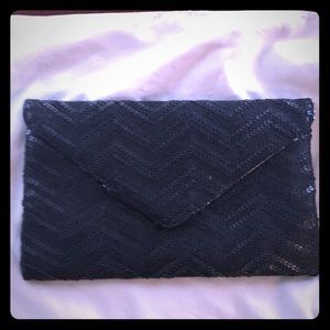 Black Sequined Clutch